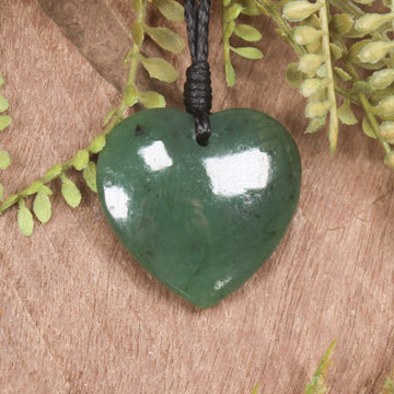 Heart carved from Hapopo Pounamu - NZ Greenstone