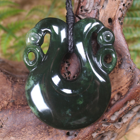 Pekapeka Pendant carved from Kawakawa Pounamu - NZ Greenstone