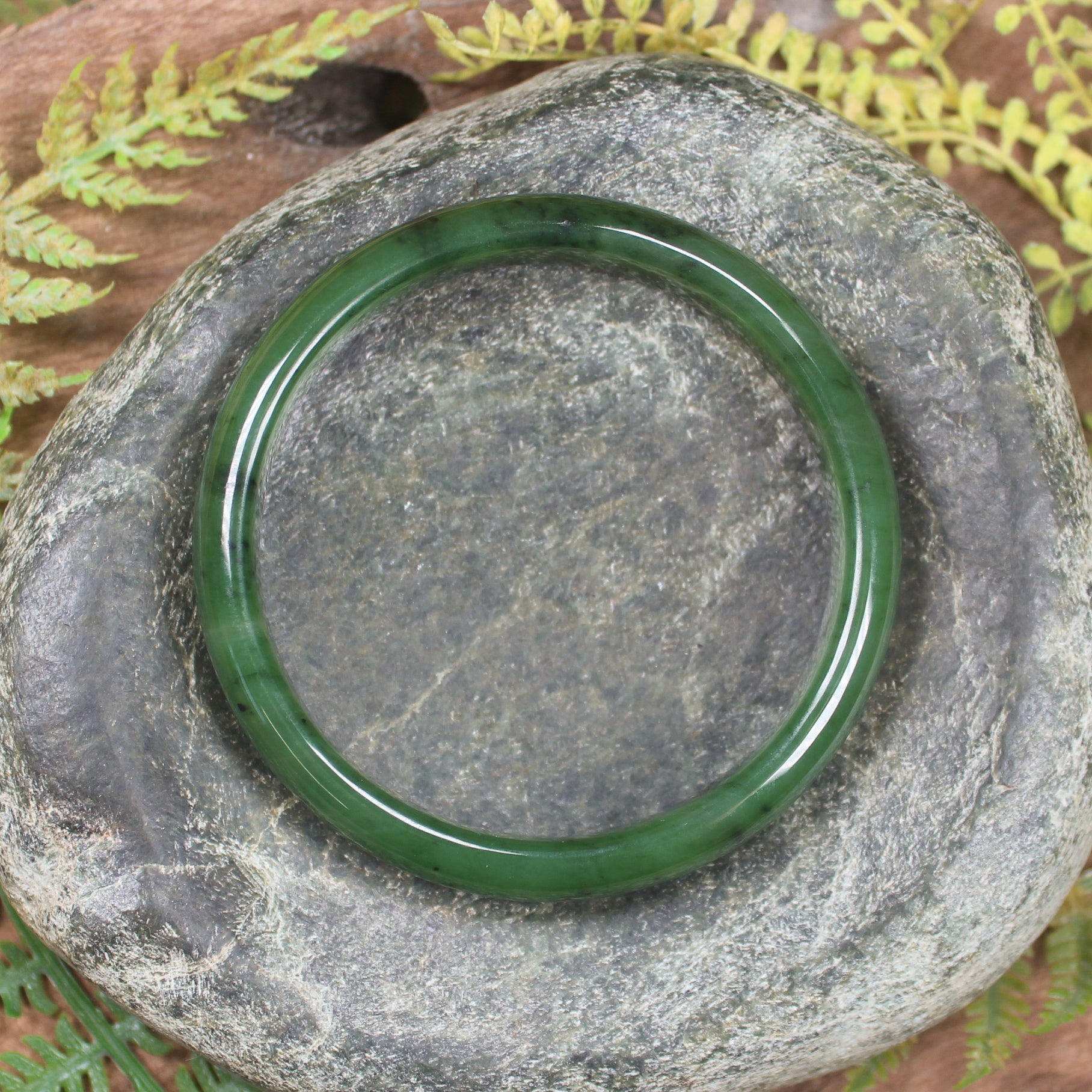 Bangle carved from Hapopo Pounamu - NZ Greenstone