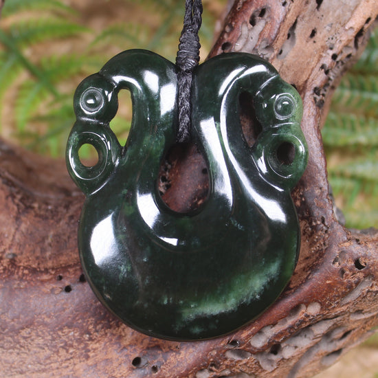 Pekapeka Pendant carved from Kawakawa Pounamu - NZ Greenstone