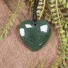 Heart carved from Hapopo Pounamu - NZ Greenstone