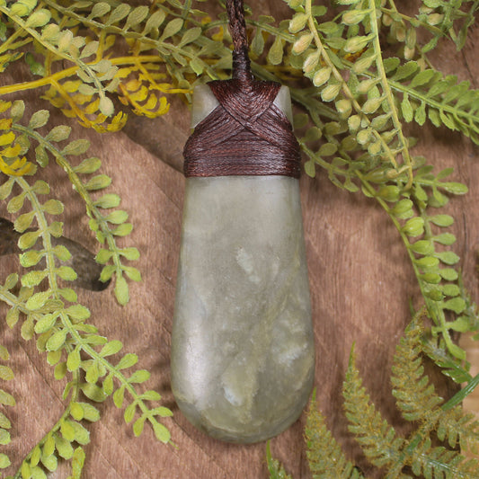 Roimata or Teardop carved from Golden Inanga Pounamu - NZ Greenstone