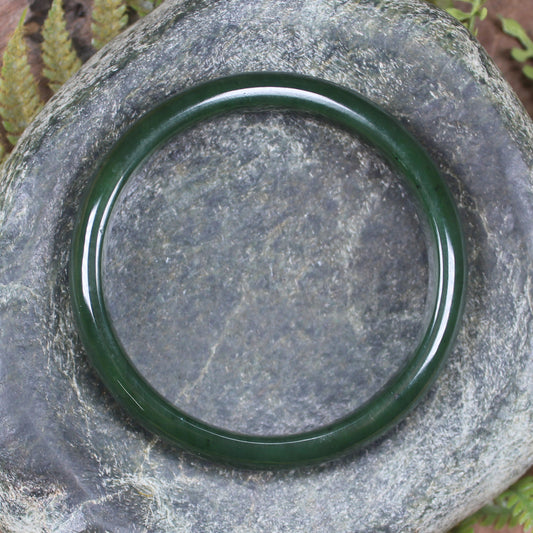 Bangle carved from Kawakawa Pounamu - NZ Greenstone