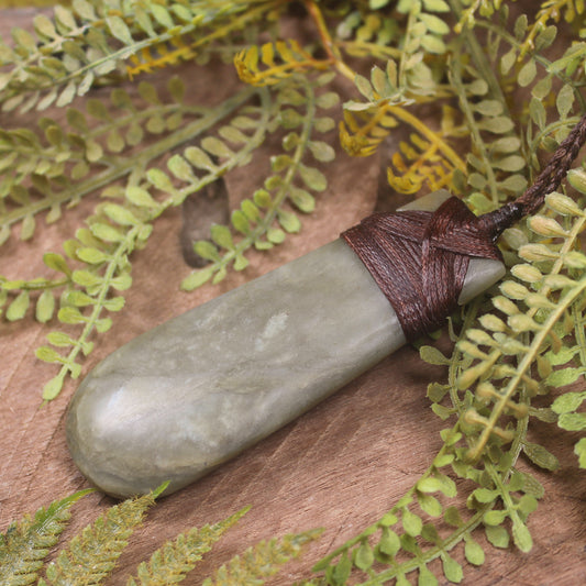 Roimata or Teardop carved from Golden Inanga Pounamu - NZ Greenstone