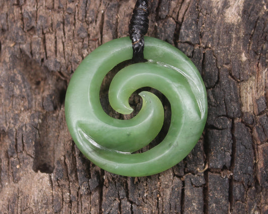 Koru carved from Hapopo Pounamu - NZ Greenstone