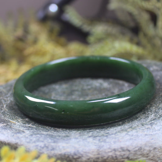 Bangle carved from Kawakawa Pounamu - NZ Greenstone