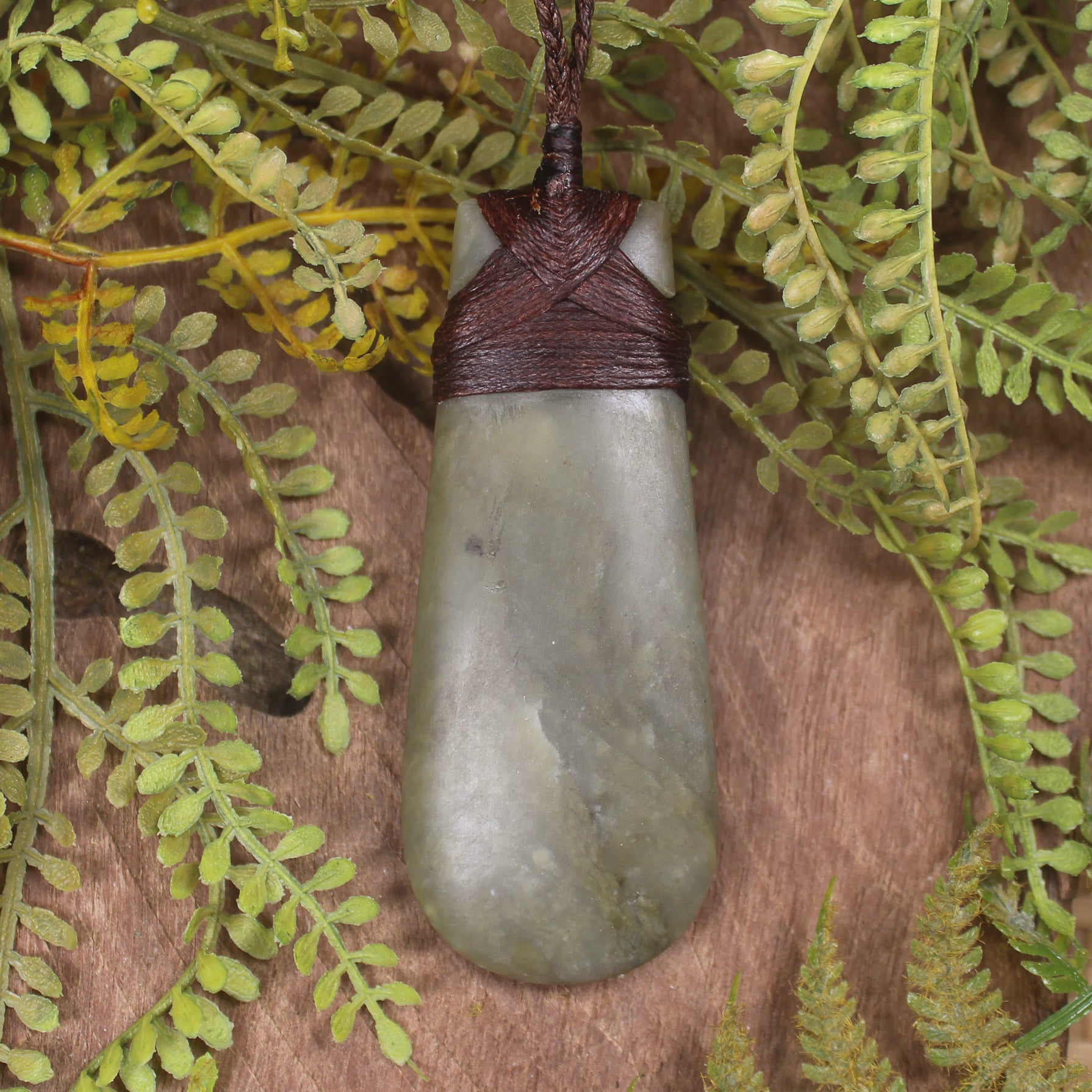Roimata or Teardop carved from Golden Inanga Pounamu - NZ Greenstone