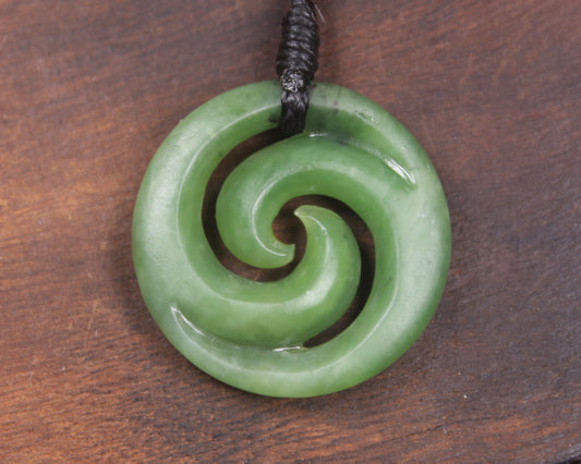 Koru carved from Hapopo Pounamu - NZ Greenstone
