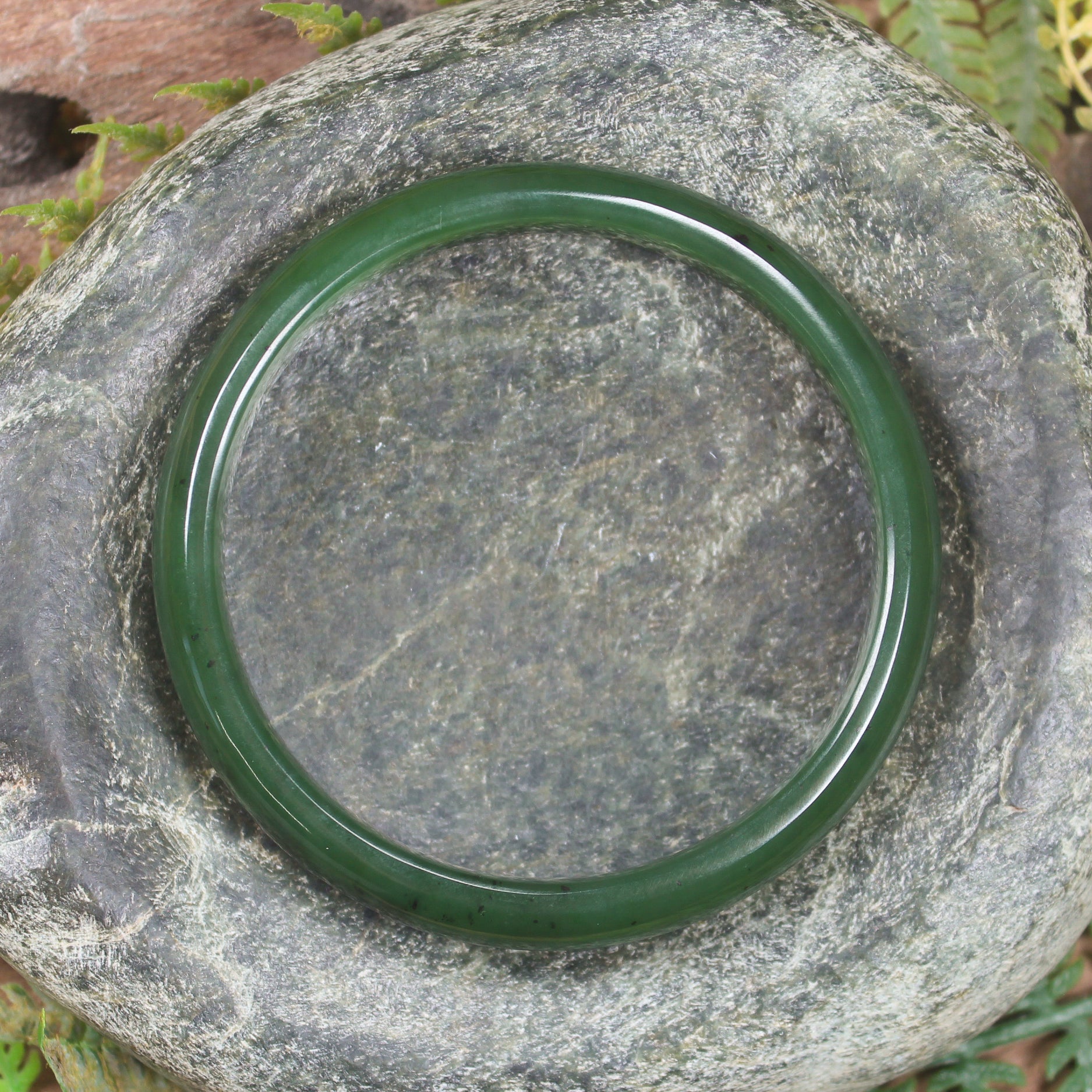 Bangle carved from Hapopo Pounamu - NZ Greenstone