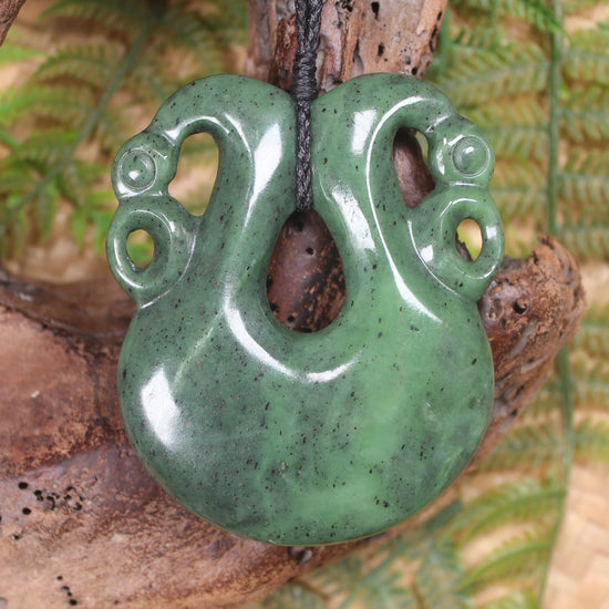 Pekapeka Pendant carved from Hapopo Pounamu - NZ Greenstone