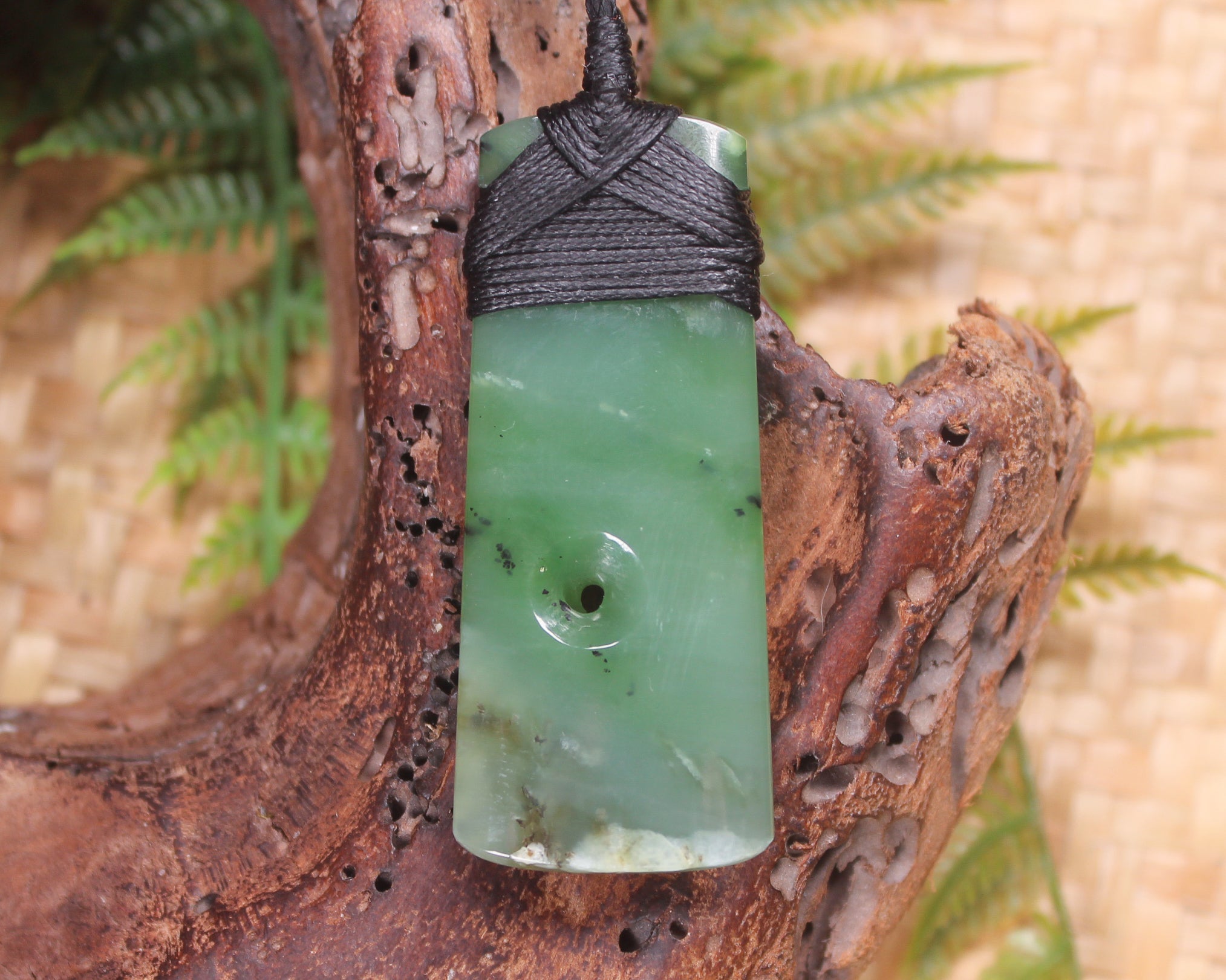 Toki or Adze with Koru Pendant carved from Inanga Pounamu - NZ Greenstone