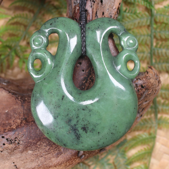 Pekapeka Pendant carved from Hapopo Pounamu - NZ Greenstone