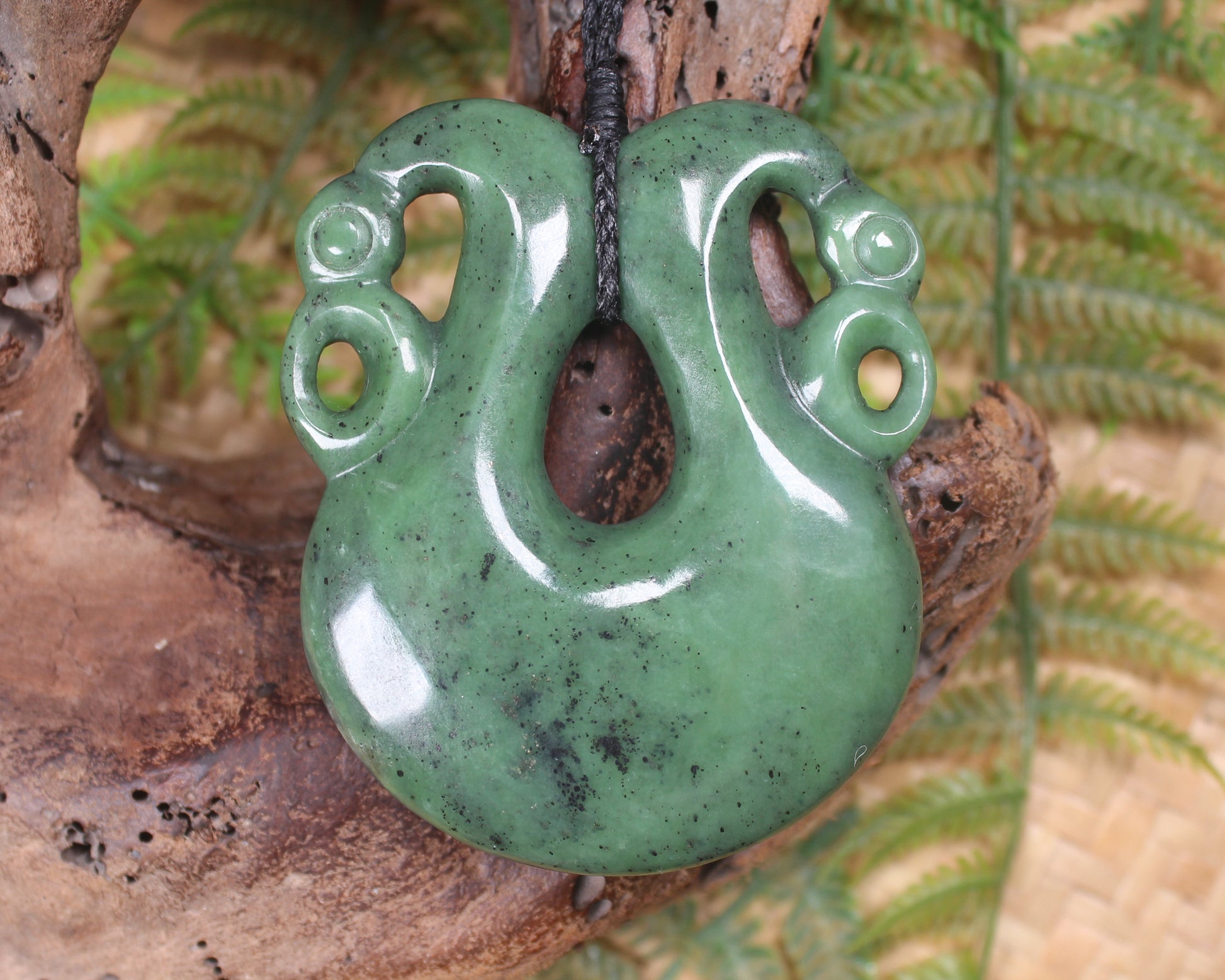 Pekapeka Pendant carved from Hapopo Pounamu - NZ Greenstone