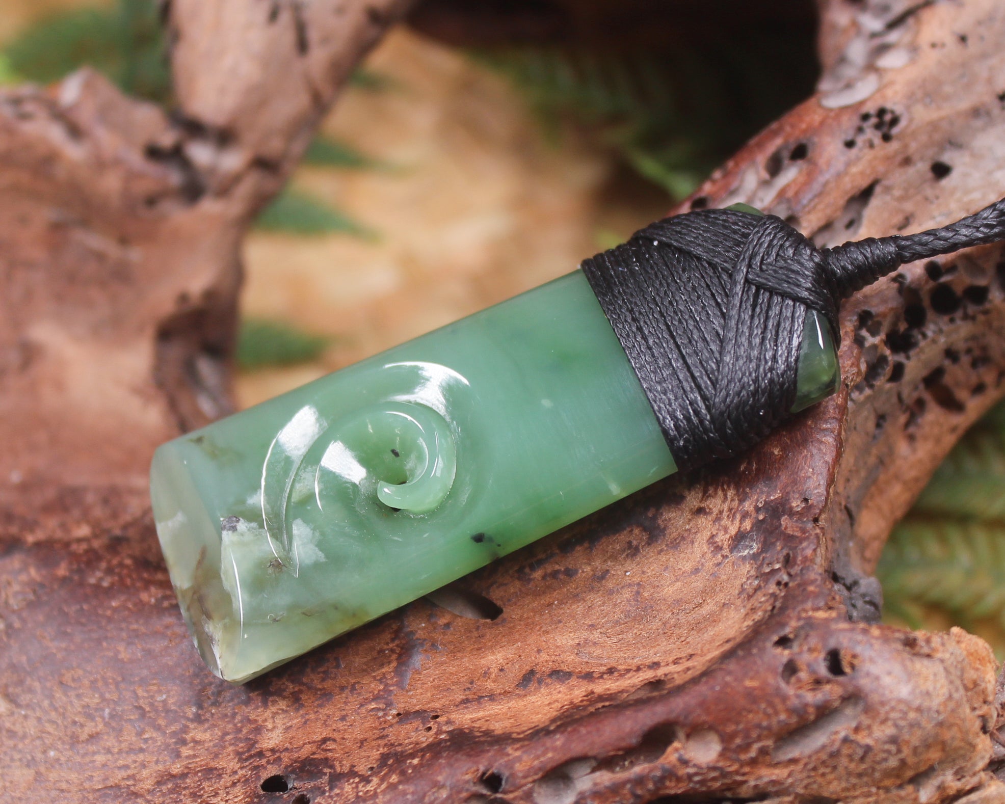 Toki or Adze with Koru Pendant carved from Inanga Pounamu - NZ Greenstone