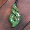 Hapopo Pounamu Koru Twist pendant  - NZ Greenstone