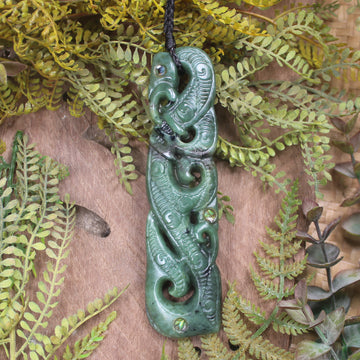 Manaia pendant carved from Inanga Pounamu - NZ Greenstone