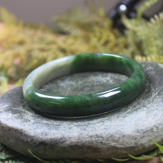 Bangle carved from Kawakawa Pounamu - NZ Greenstone
