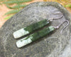 Roimata or Teardrop earrings carved from Rimu Pounamu - NZ Greenstone