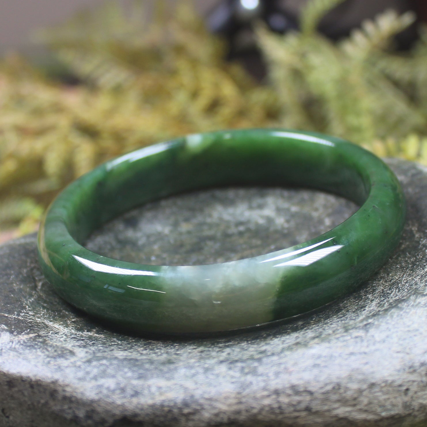 Bangle carved from Kawakawa Pounamu - NZ Greenstone