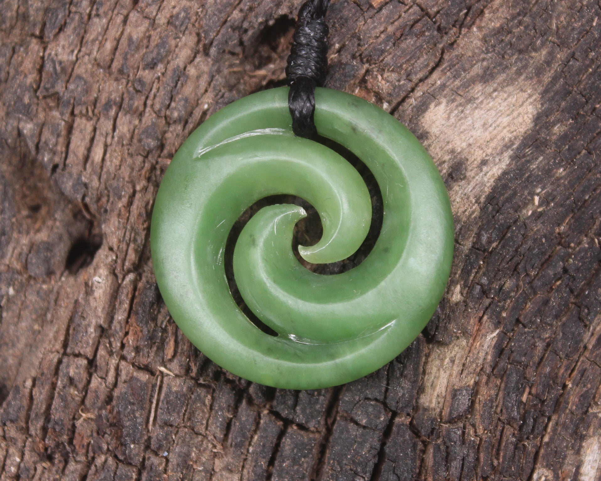Koru carved from Hapopo Pounamu - NZ Greenstone