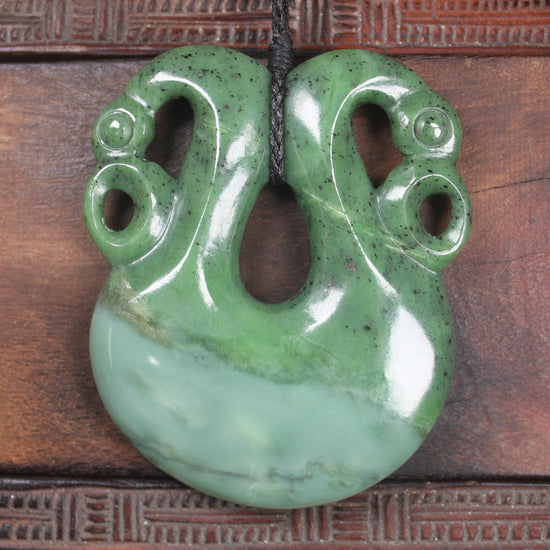 Pekapeka Pendant carved from Hapopo Pounamu - NZ Greenstone