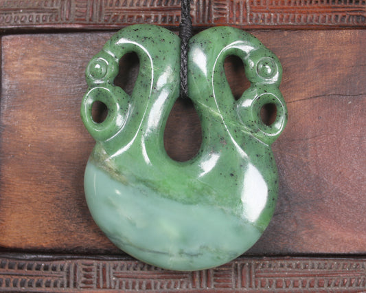 Pekapeka Pendant carved from Hapopo Pounamu - NZ Greenstone