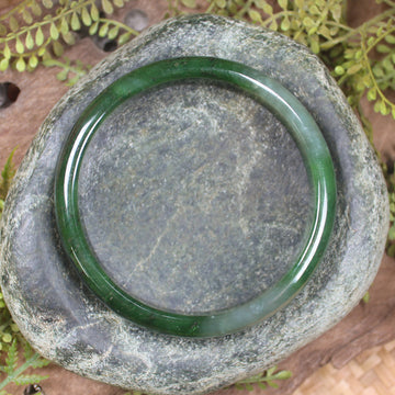 Bangle carved from Kawakawa Pounamu - NZ Greenstone