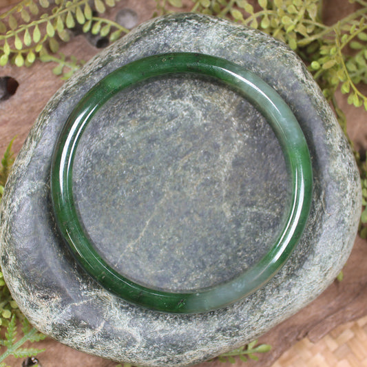 Bangle carved from Kawakawa Pounamu - NZ Greenstone