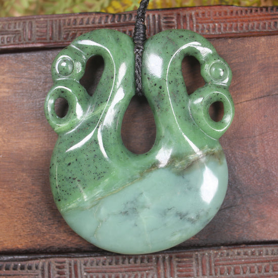 Pekapeka Pendant carved from Hapopo Pounamu - NZ Greenstone