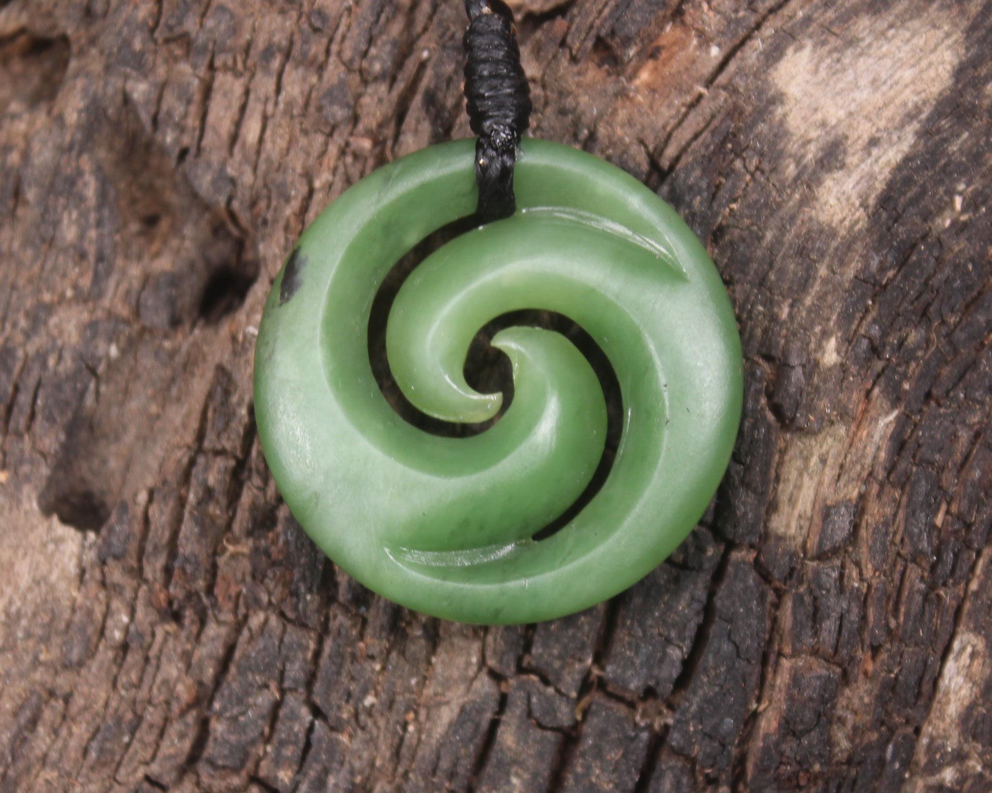 Koru carved from Hapopo Pounamu - NZ Greenstone