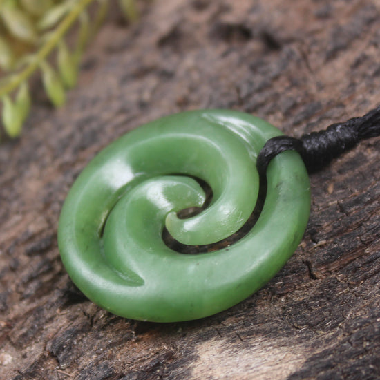 Koru carved from Hapopo Pounamu - NZ Greenstone