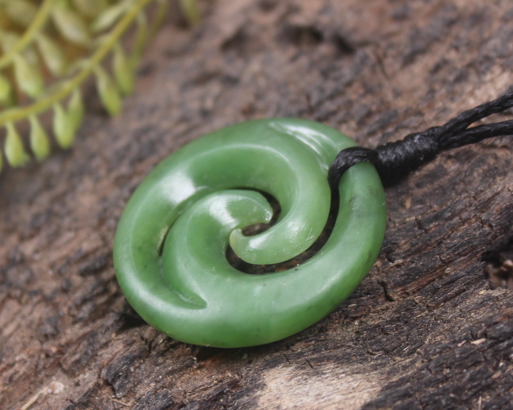 Koru carved from Hapopo Pounamu - NZ Greenstone