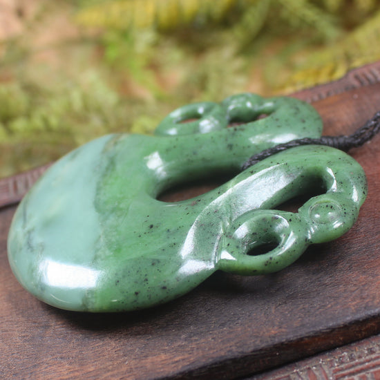 Pekapeka Pendant carved from Hapopo Pounamu - NZ Greenstone