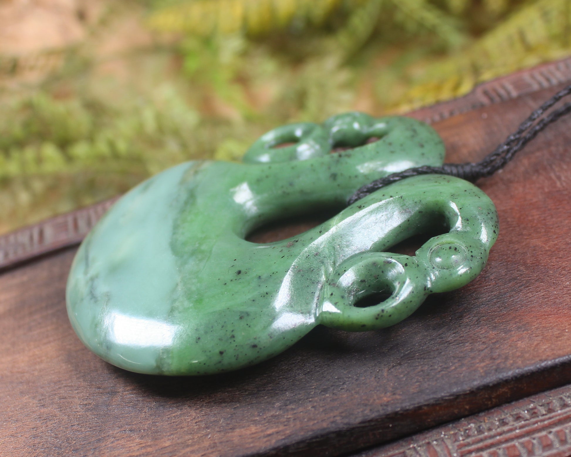 Pekapeka Pendant carved from Hapopo Pounamu - NZ Greenstone