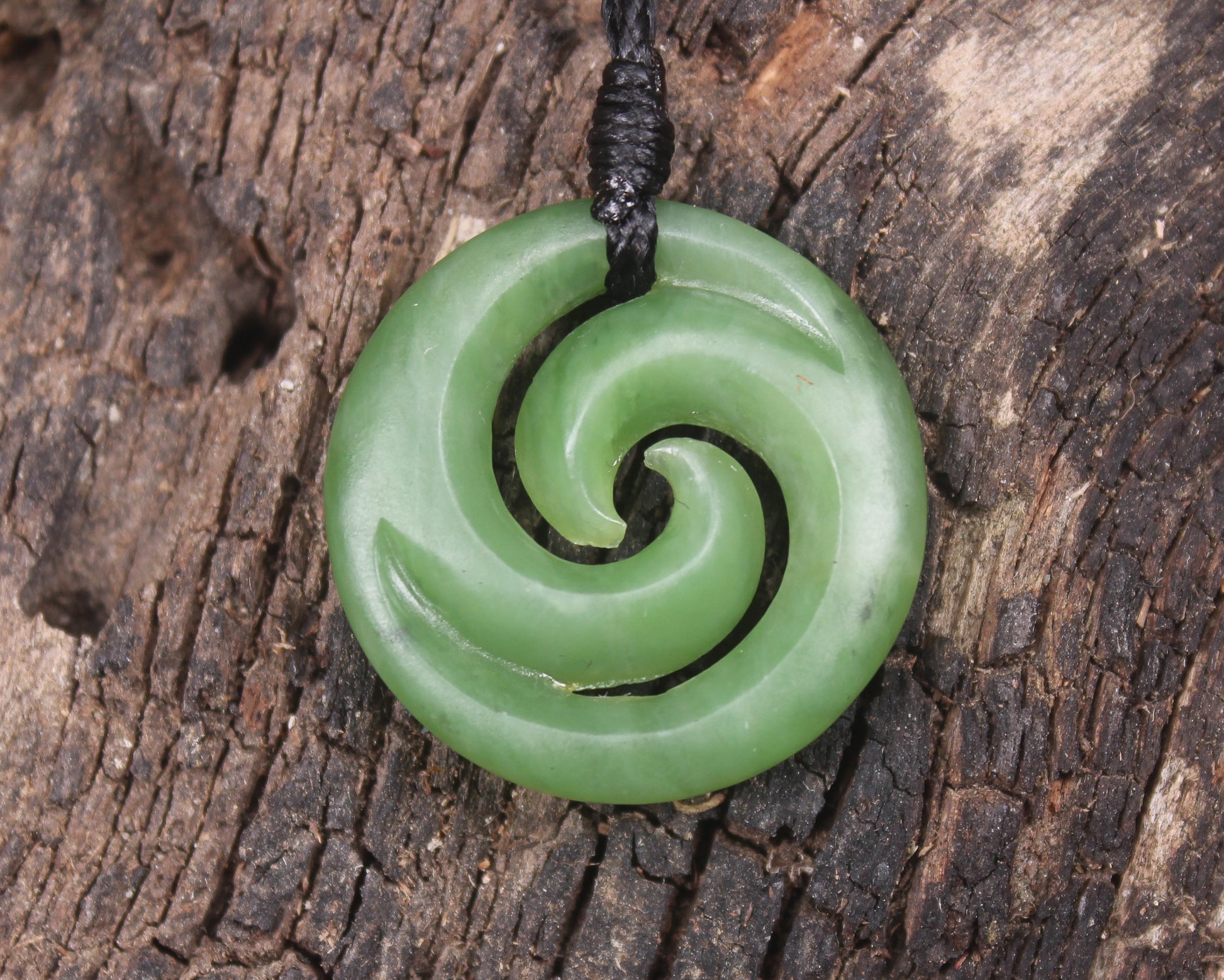 Koru carved from Hapopo Pounamu - NZ Greenstone