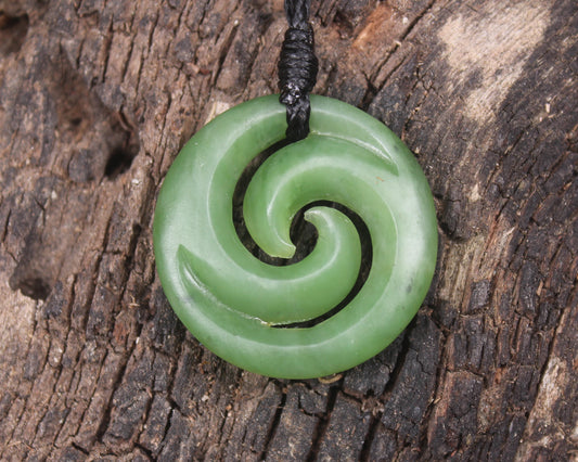 Koru carved from Hapopo Pounamu - NZ Greenstone