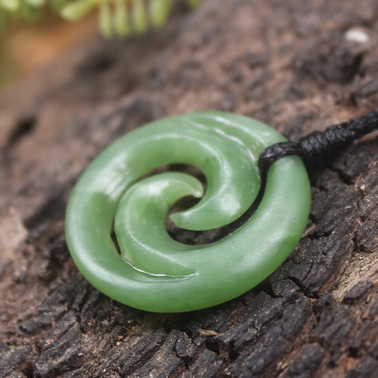 Koru carved from Hapopo Pounamu - NZ Greenstone