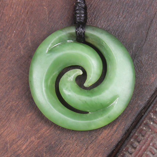 Koru carved from Hapopo Pounamu - NZ Greenstone