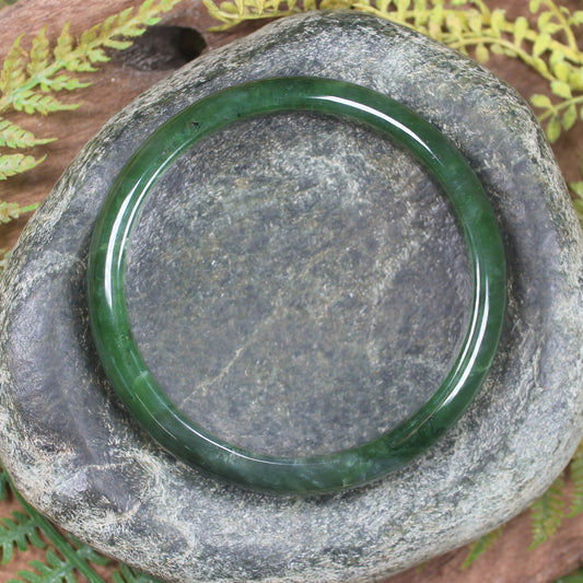 Bangle carved from Kawakawa Pounamu - NZ Greenstone