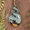 Twist or Pikorua carved from Flower Jade Pounamu - NZ Greenstone