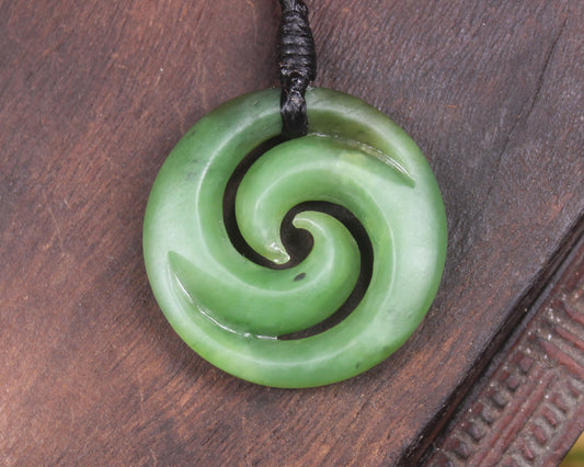 Koru carved from Hapopo Pounamu - NZ Greenstone