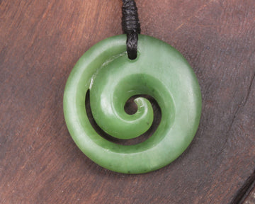 Koru carved from Hapopo Pounamu - NZ Greenstone