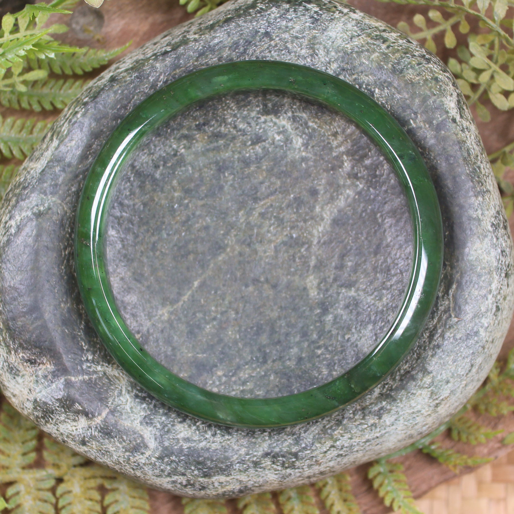 Bangle carved from Hapopo Pounamu - NZ Greenstone