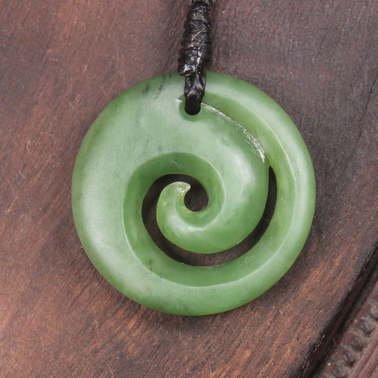 Koru carved from Hapopo Pounamu - NZ Greenstone