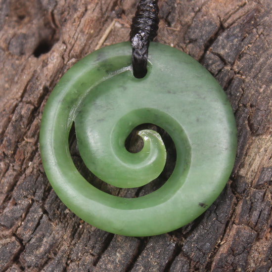 Koru carved from Hapopo Pounamu - NZ Greenstone