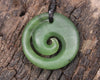 Koru carved from Hapopo Pounamu - NZ Greenstone