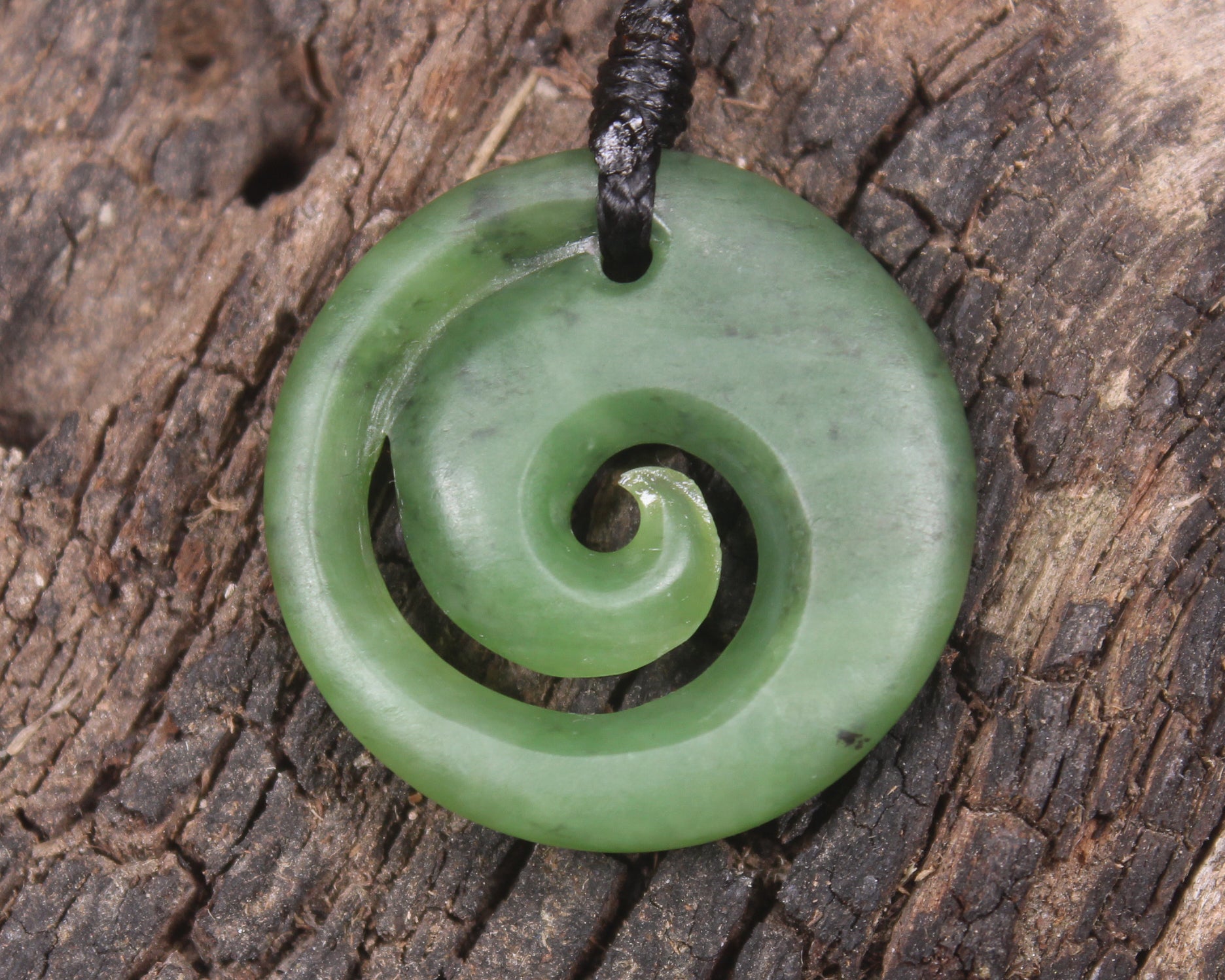 Koru carved from Hapopo Pounamu - NZ Greenstone