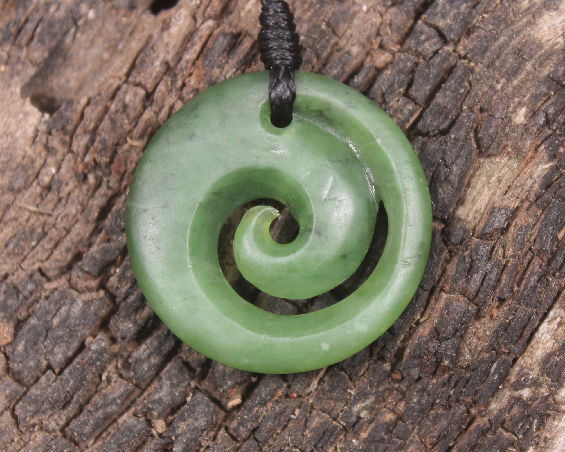 Koru carved from Hapopo Pounamu - NZ Greenstone