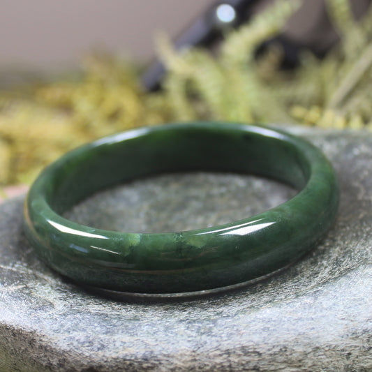 Bangle carved from Kawakawa Pounamu - NZ Greenstone
