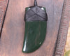 Tooth pendant carved from Kawakawa Pounamu - NZ Greenstone